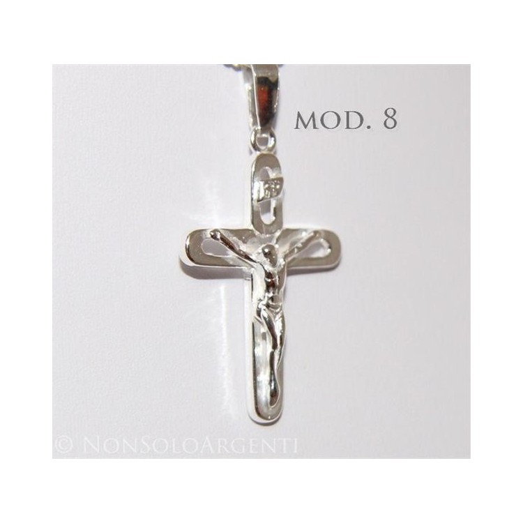 NSA|ARGENTO 925 Ciondolo a croce vari modelli colore chiaro realizzata a mano