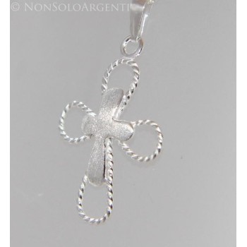NSA|ARGENTO 925 Ciondolo a croce vari modelli colore chiaro realizzata a mano