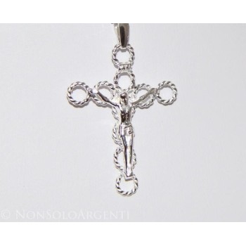 NSA|ARGENTO 925 Ciondolo a croce vari modelli colore chiaro realizzata a mano