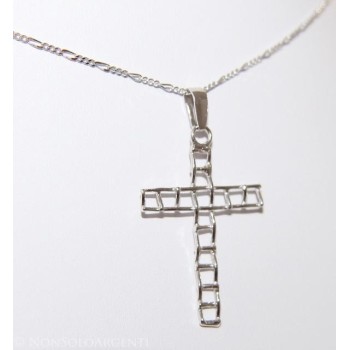 NSA|ARGENTO 925 Ciondolo a croce vari modelli colore rodiato