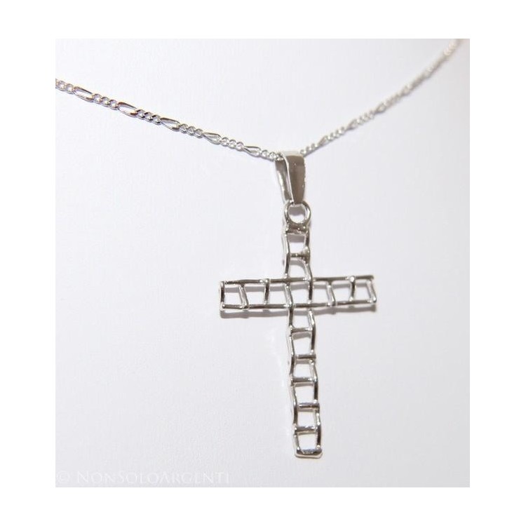 NSA|ARGENTO 925 Ciondolo a croce vari modelli colore rodiato