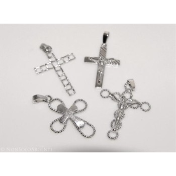 NSA|ARGENTO 925 Ciondolo a croce vari modelli colore rodiato