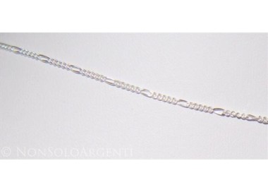 NSA|ARGENTO 925 : catena per ciondoli figaro rodiata o sbiancata varie lunghezze