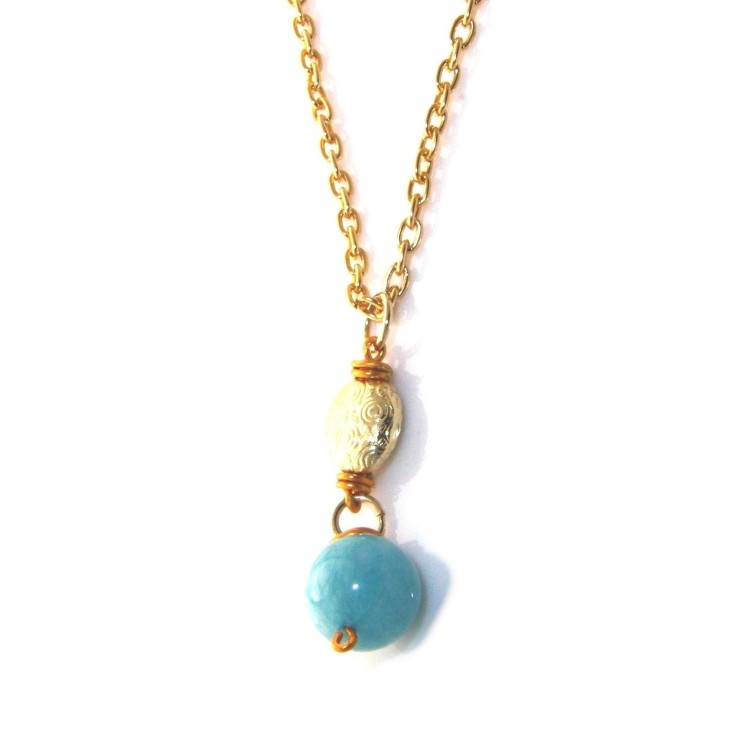 NSA|Aluminum and blue quartz. Necklace, pendant with chain, bracelet, earrings