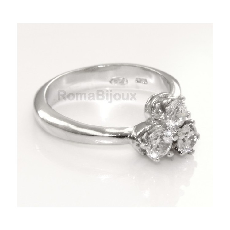 NSA|Anello argento 925 trilogy con 3 Zirconi 4 mm