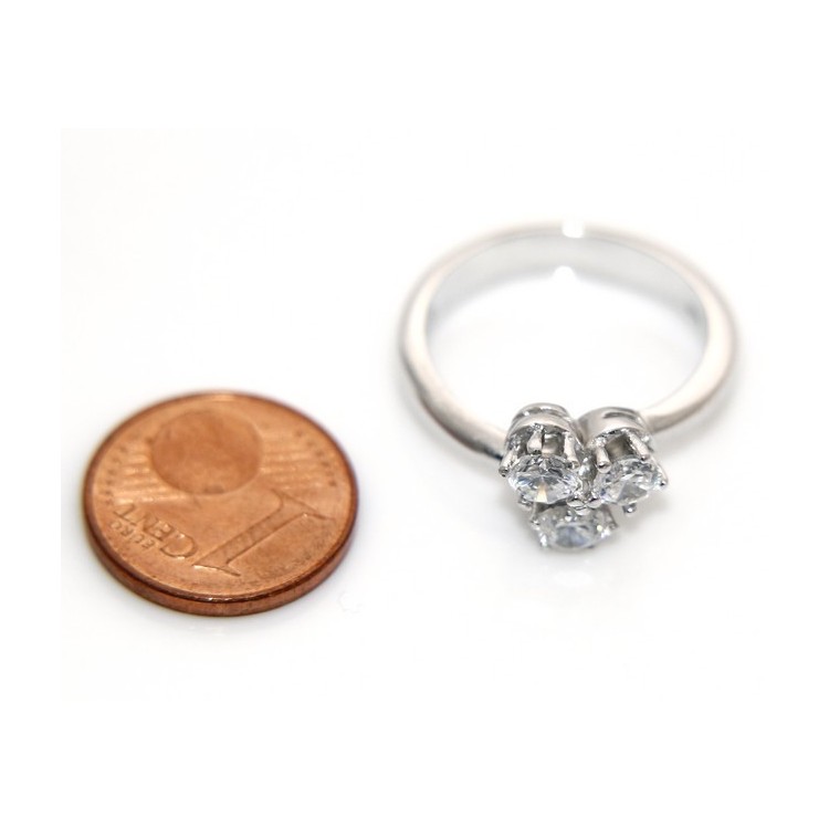 NSA|Anello argento 925 trilogy con 3 Zirconi 4 mm