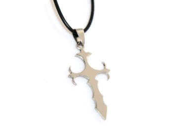 NSA|Collana ciondolo croce ancorata cromata acciaio anallergico