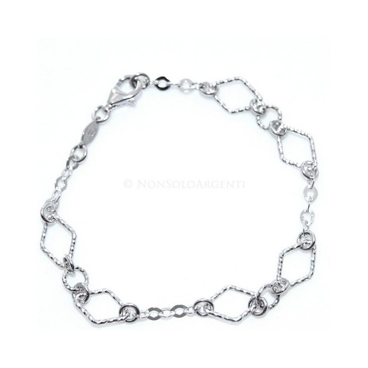 NSA|Argento 925 : Bracciale cerchietti e rombetti diamantati