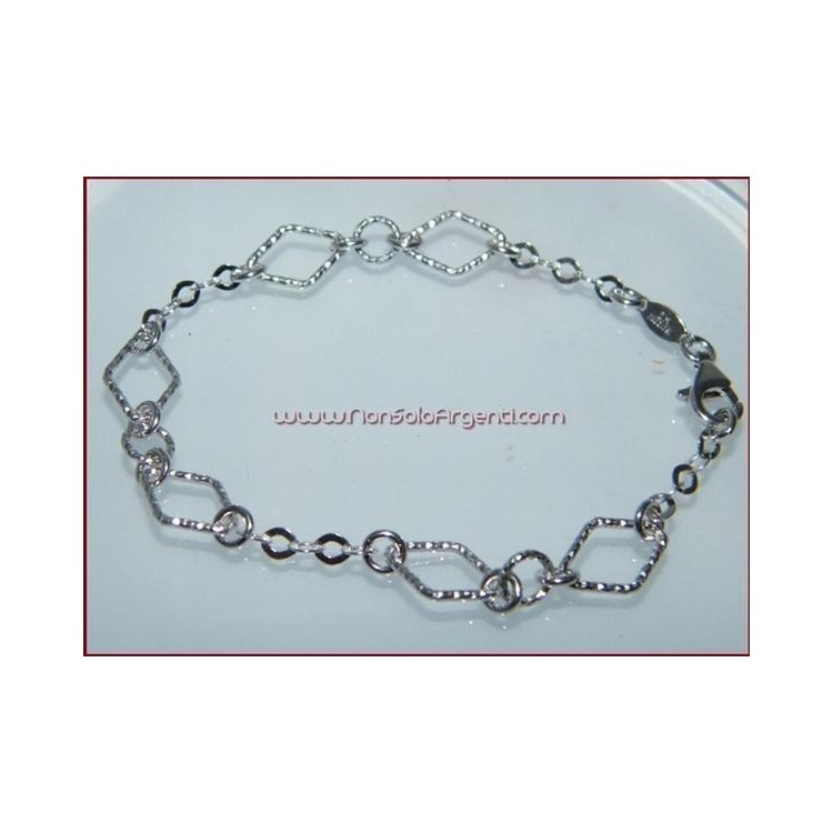 NSA|Argento 925 : Bracciale cerchietti e rombetti diamantati