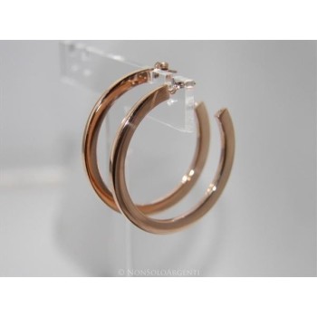 NSA|Orecchini Donna Argento 925 ITALIANO Anelle Cerchi lucidi piatti con perno e farfallina in 3 colori