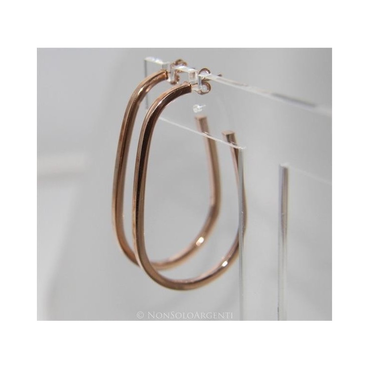 NSA|Orecchini Donna Argento 925 ITALIANO Anelle Cerchi ovale perno e farfalla