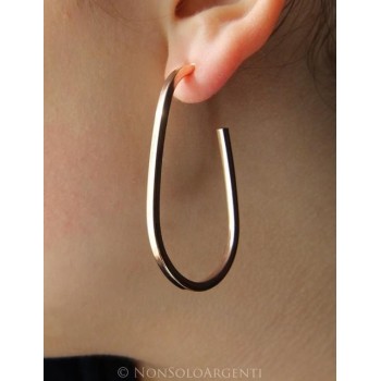 NSA|925 silver oval earrings, yellow rose gold rhodium circles