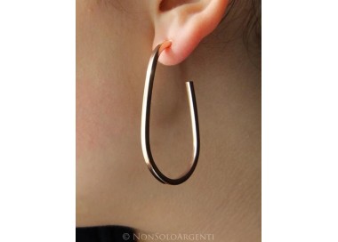 NSA|925 silver oval earrings, yellow rose gold rhodium circles