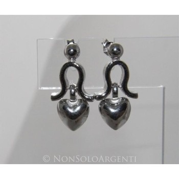 NSA|Orecchini Donna Argento 925 ITALIANO : cuore a ciondolino