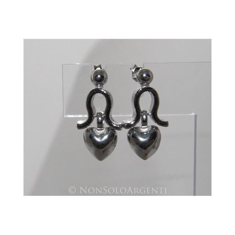 NSA|Orecchini Donna Argento 925 ITALIANO : cuore a ciondolino