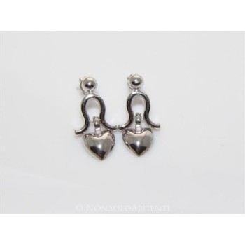 NSA|Orecchini Donna Argento 925 ITALIANO : cuore a ciondolino