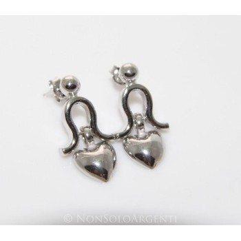 NSA|Orecchini Donna Argento 925 ITALIANO : cuore a ciondolino