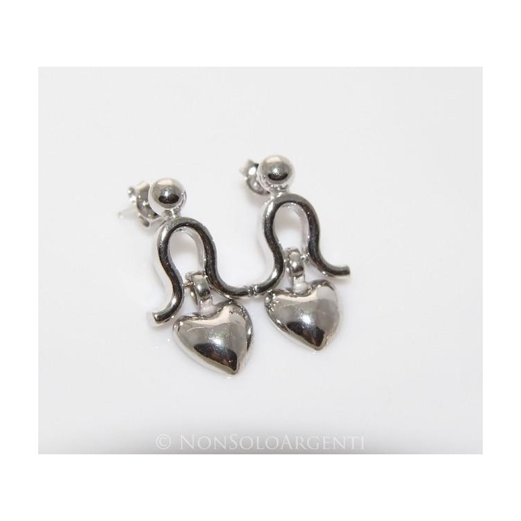 NSA|Orecchini Donna Argento 925 ITALIANO : cuore a ciondolino