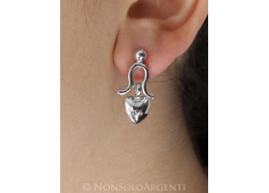 NSA|Orecchini Donna Argento 925 ITALIANO : cuore a ciondolino