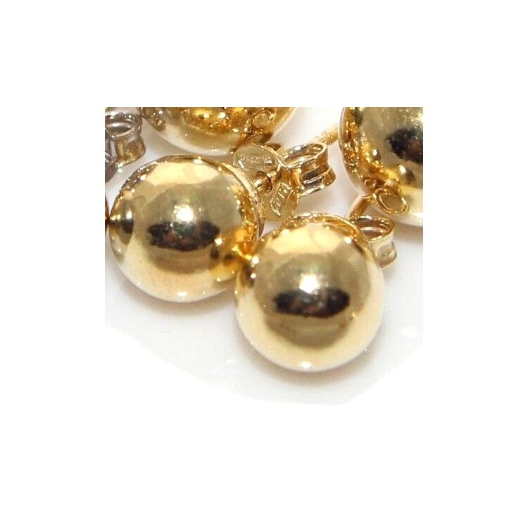 NSA|Earrings Silver 925 balls balls in 2 sizes 10 and 8 mm rhodium yellow gold woman