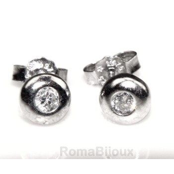 NSA|925 silver :earrings woman man onion domed 3mm cubic zirconia