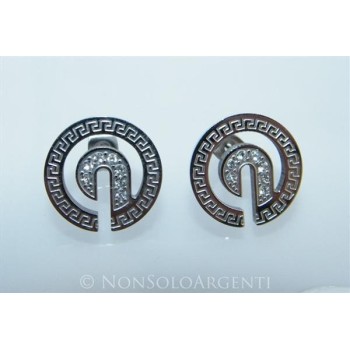 NSA|Orecchini ACCIAIO a bottone - Stainless Steel - Cerchi al lobo con farfallina