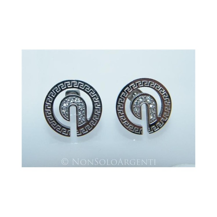 NSA|Orecchini ACCIAIO a bottone - Stainless Steel - Cerchi al lobo con farfallina