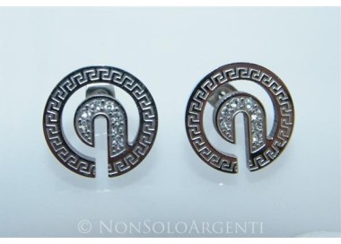 NSA|Orecchini ACCIAIO a bottone - Stainless Steel - Cerchi al lobo con farfallina