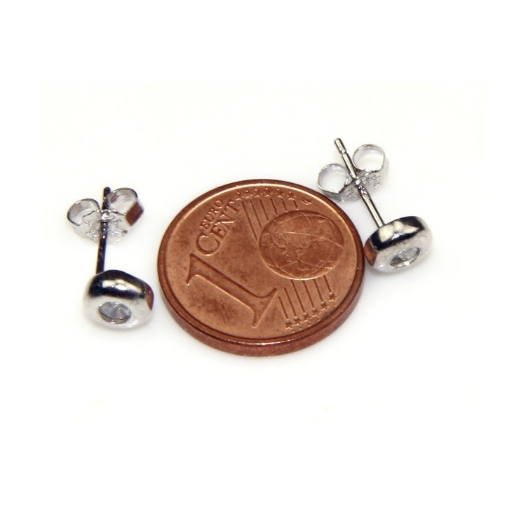 NSA|Argento 925 : orecchini donna uomo cipollina  3 mm zirconi bianchi