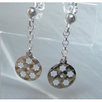 NSA|Argento 925 : orecchini donna pallina e farfallina ciondoli cerchio brillantato