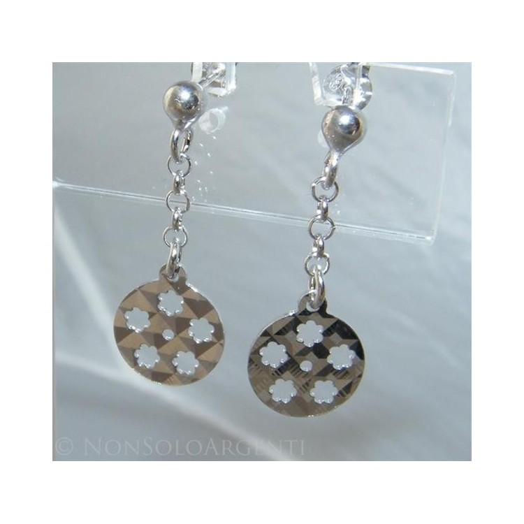 NSA|Argento 925 : orecchini donna pallina e farfallina ciondoli cerchio brillantato