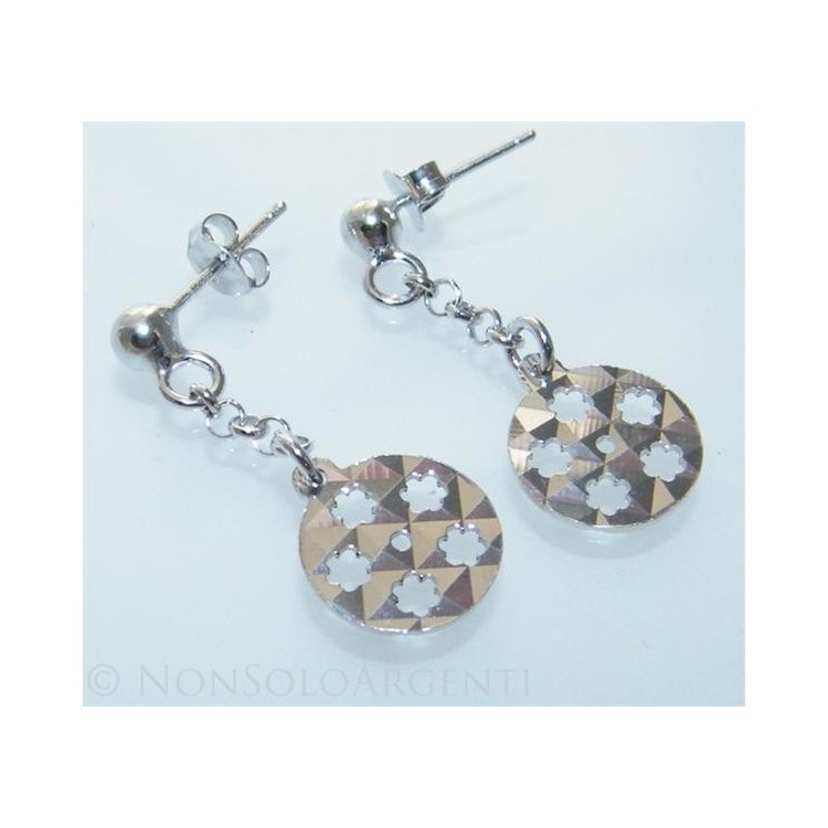 NSA|Argento 925 : orecchini donna pallina e farfallina ciondoli cerchio brillantato