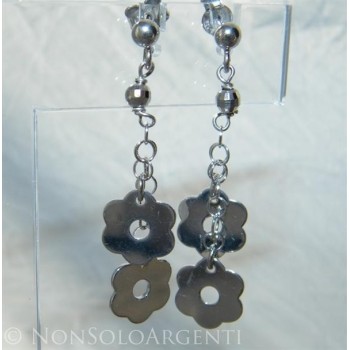 NSA|Argento 925 : orecchini donna pallina e farfallina ciondoli fiori lisci