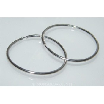 NSA|Argento 925 : orecchini donna anelle cerchi lisci tubo semplici varie misure