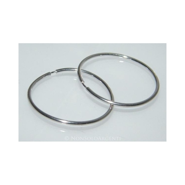 NSA|Argento 925 : orecchini donna anelle cerchi lisci tubo semplici varie misure