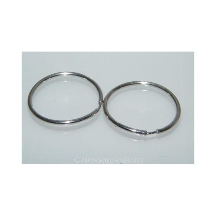 NSA|Argento 925 : orecchini donna anelle cerchi lisci tubo semplici varie misure