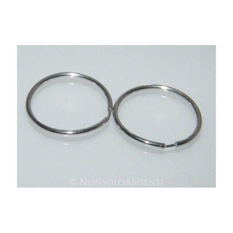 NSA|Argento 925 : orecchini donna anelle cerchi lisci tubo semplici diametro 3,1 cm