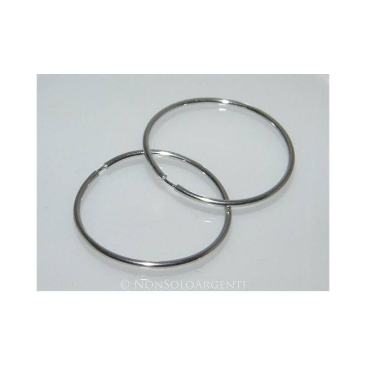 NSA|Argento 925 : orecchini donna anelle cerchi lisci tubo semplici varie misure