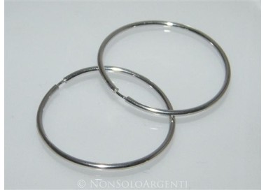NSA|Argento 925 : orecchini donna anelle cerchi lisci tubo semplici varie misure
