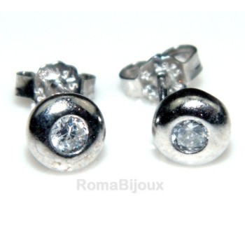 NSA|925 silver :earrings woman man onion domed 3mm cubic zirconia
