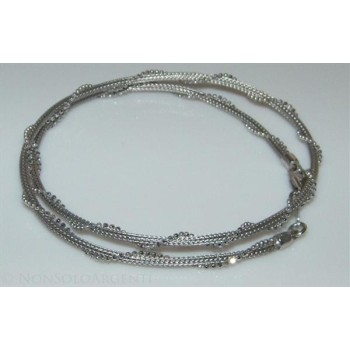 NSA|Argento 925 : Collana fox tail cavetto torchon palline per uomo e donna