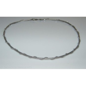 NSA|Argento 925 : Collana fox tail cavetto torchon palline per uomo e donna