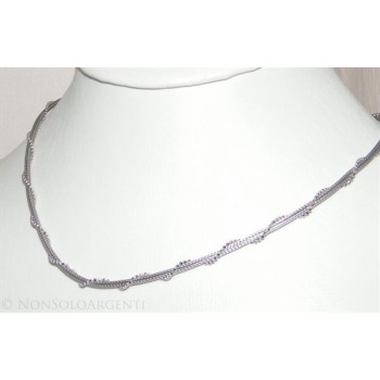 NSA|Argento 925 : Collana fox tail cavetto torchon palline per uomo e donna