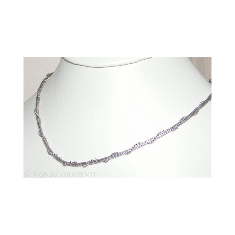 NSA|Argento 925 : Collana fox tail cavetto torchon palline per uomo e donna