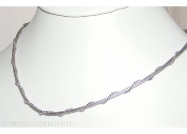 NSA|Argento 925 : Collana fox tail cavetto torchon palline per uomo e donna