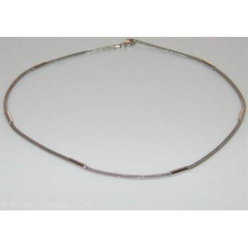 NSA|Argento 925 : Collana fox tail cavetto con 5 barilotti per uomo e donna