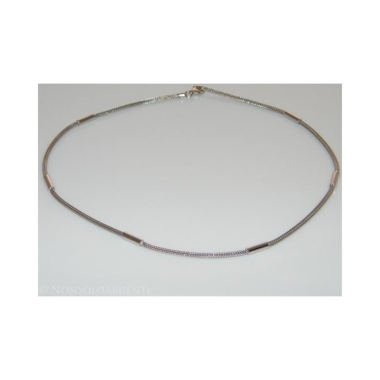 NSA|Argento 925 : Collana fox tail cavetto con 5 barilotti per uomo e donna