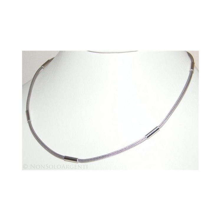 NSA|Argento 925 : Collana fox tail cavetto con 5 barilotti per uomo e donna