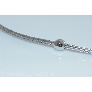 NSA|Argento 925 : Collana fox tail cavetto con 4 palline diamantate per uomo e donna