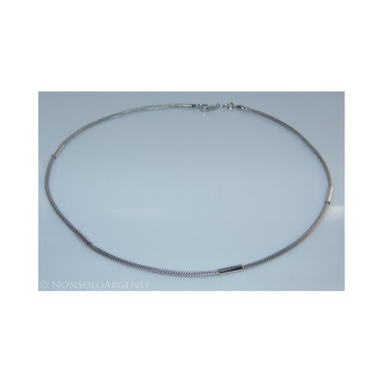 NSA|Argento 925 : Collana fox tail cavetto con 4 barilotti per uomo e donna